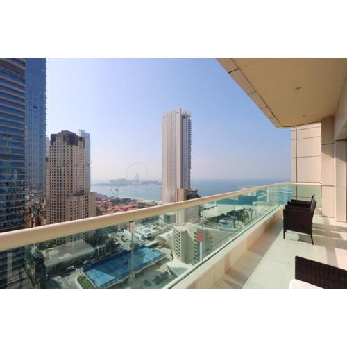 2BR with Sea and Ain Dubai Views Near JBR and Marina Walk