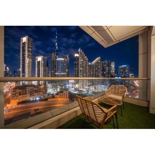 A-Living Cozy 1BR Retreat With Balcony & Burj Khalifa Views at Executive Tower-1702