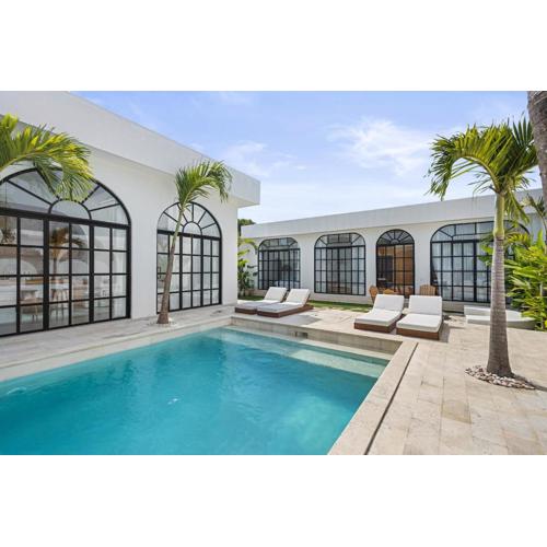 All-White Villa with Pool, Sauna, Firepit & Office