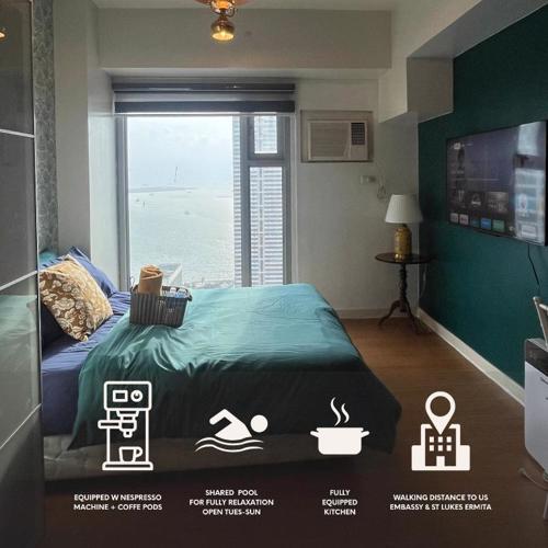 Amazing Beach View Studio Unit - Walking Distance to US Embassy & St Lukes Ermita