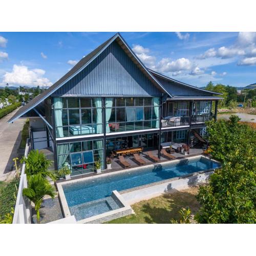BangTao 6-bedroom villa 18 meters, competition-grade swimming pool, industrial style design aesthetic, gaming and entertainment floor, suitable for family vacations and group gatherings