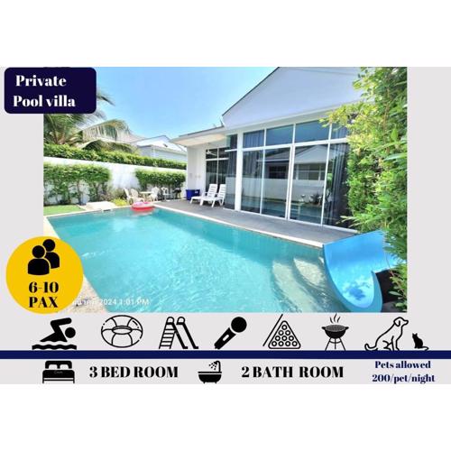 Beachtown Cha-Am Private Poolvilla from beach 2km