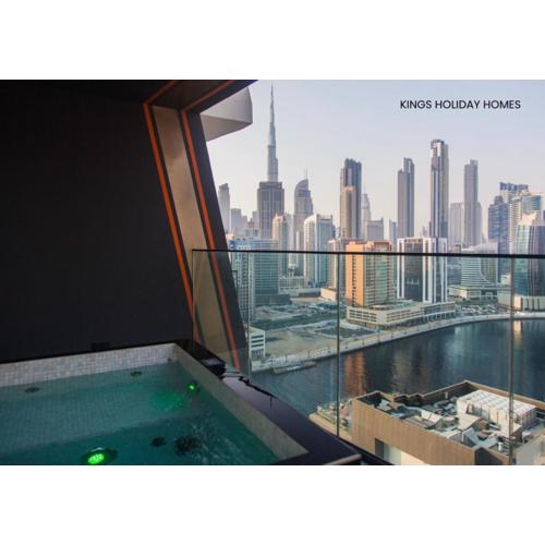 Binghatti canal with private jacuzzi burj khalifa view kings