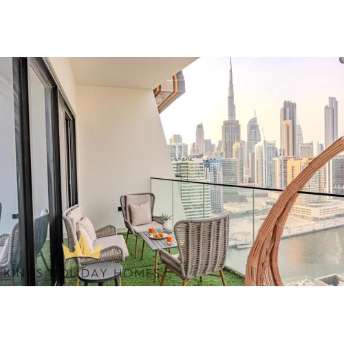 Binghatti canal with private jacuzzi burj khalifa view kings