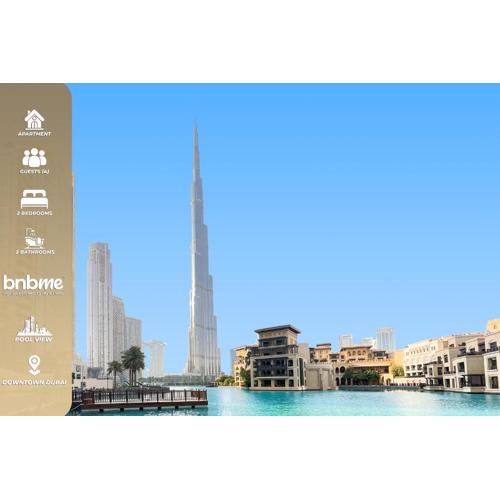 bnbme - Luxury 2BR Near Burj Khalifa Apt Balcony Pool Gym Concierge Near Dubai Mall