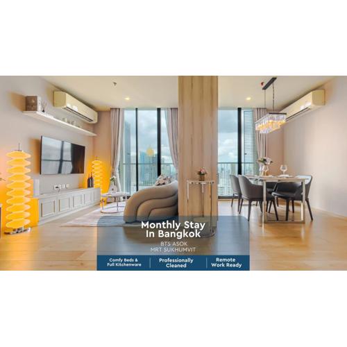 CBD Living 2 BR ︱Prime Sukhumvit ︱Walk to BTS Asok & MRT SKV ︱UltraWi-Fi