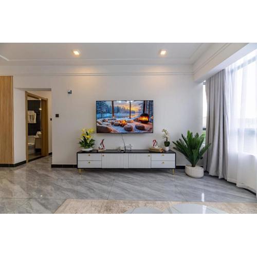 classy tastefully furnished executive three bedroom apartment with fully equipped gym ample parking space swimming pool children playing ground and amazing scenic views