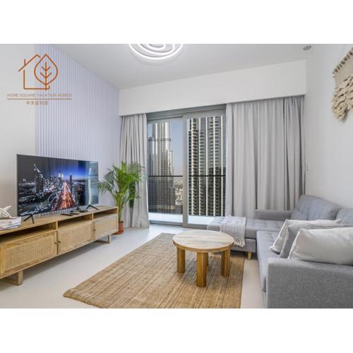 Cozy Apartment at Top Floor with Partial Burj Khalifa Views from Balcony 173BC1