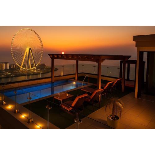 Dubai JBR Amaz Penthouse front sea 5 plus 1 Bdr private Climatized pool
