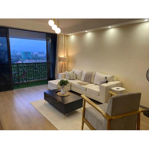 Elegant cozy two bedroom apartment with swimming pool well equipped gym ample parking space, children playing ground and amazing city views