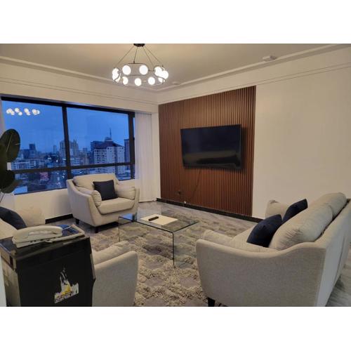 elegant luxurious three bedroom with swimming pool well equipped gym ample parking space and children playing ground and a relaxing rooftop with and amazing scenic city views