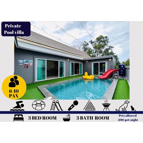 Funny Hua-Hin Pool Villa from beach 4km