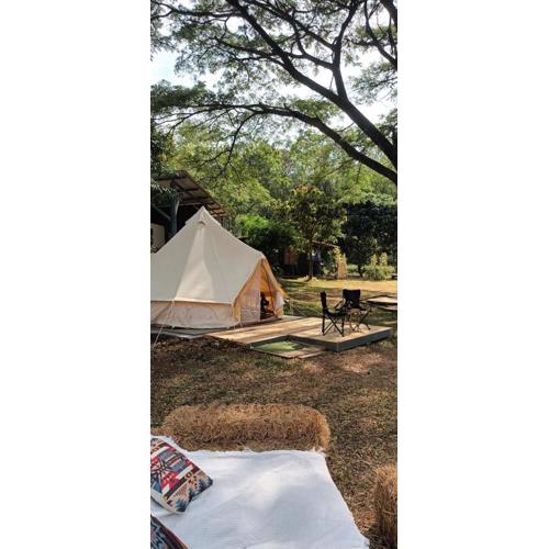 Glamping tent fan room