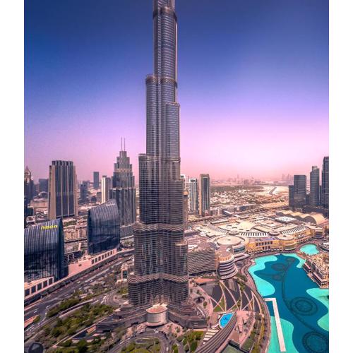 GRANDE RESIDENCES with a direct Burj Khalifa view and Private Fountain Show at 62nd floor with DXB AIRPORT VIP Shuttle for 8 guests