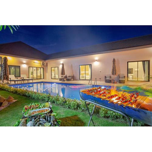 Hidden Cove Pool Villa 11BR 15 Mins Jomtien Beach 11臥室泳池派對別墅 花園燒烤