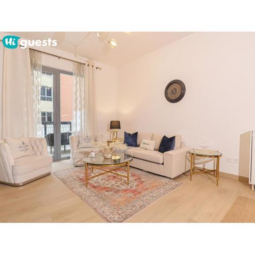 HiGuest - Spacious 1BR Apt in La Mer with Gym & Parking
