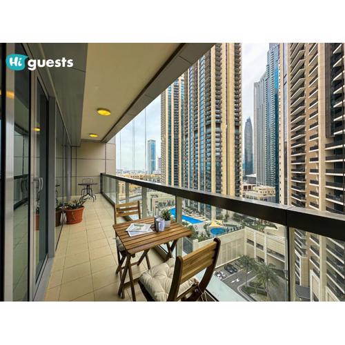 HiGuests - Royal 2BR Apt With Balcony Near Burj Khalifa