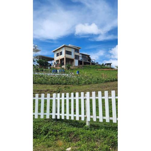 Inn the Mountain a farm house on a foggy farm hill