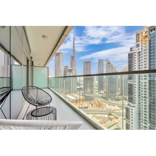 Keysplease 2 B/R Apt with Burj Views Paramount Midtown, Minutes to Dubai Mall