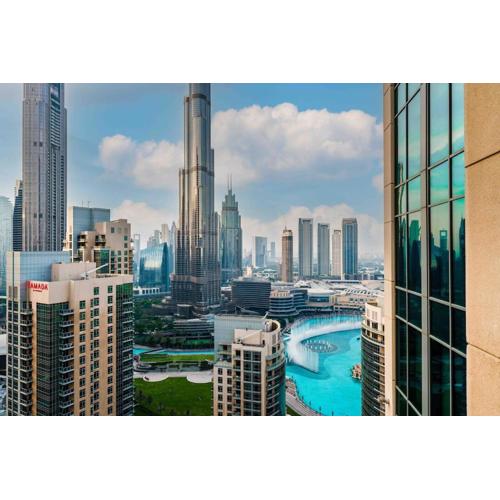 King 1BR Apartment With Burj Khalifa & Fountain View