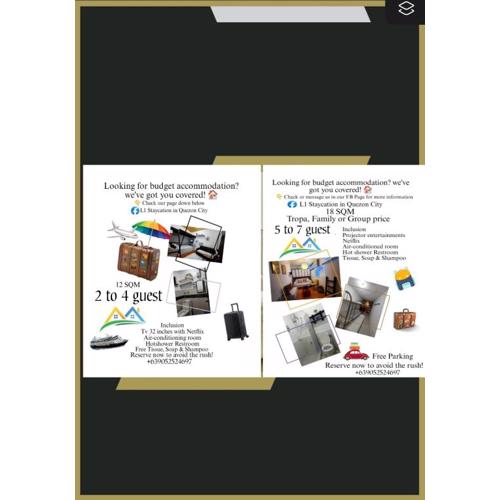 L1 Staycation in Quezon City 1Br or 2Br