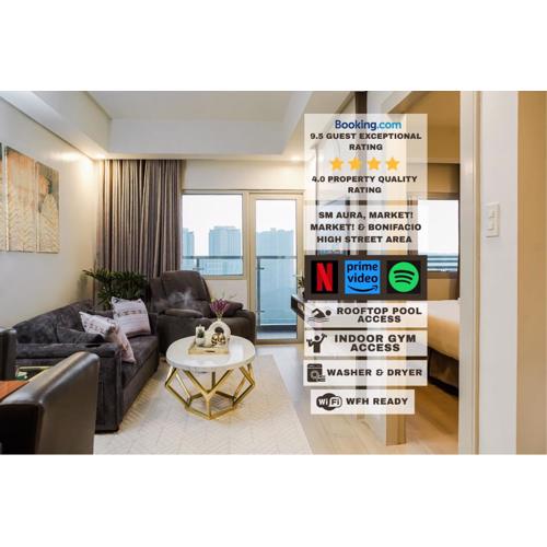 Le Martell 1BR BGC Condo Unit - Infinity Pool & Gym Access with 360 City View