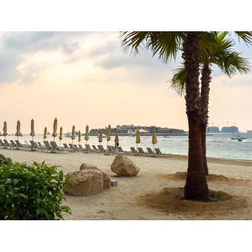 Live on a Private Beach - Sea View 2BR Near Marina