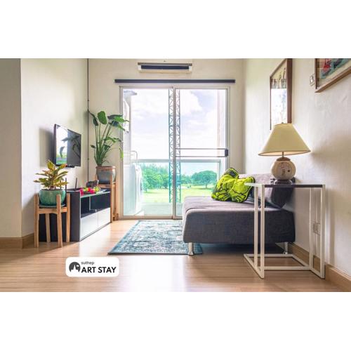 Local Artwork, Golf Course View Balcony