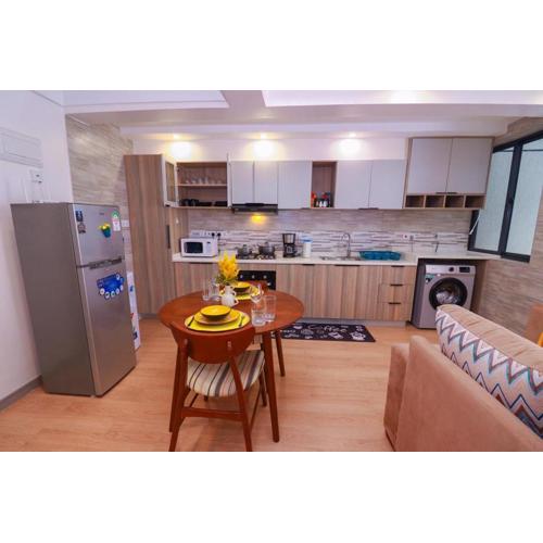 luxurious two bedroom apartment with well equipped gym ,heated swimming pool, ample parking space and a relaxing rooftop with amazing city views