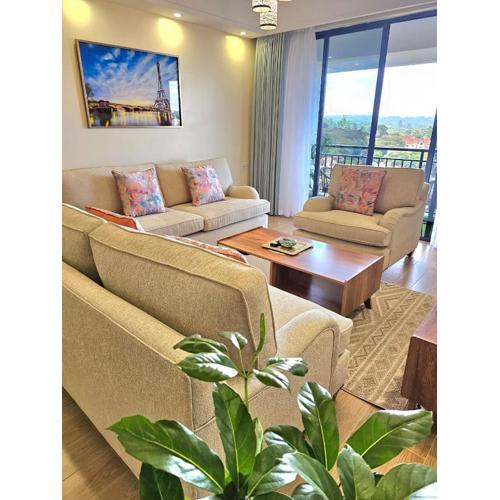 luxurious two bedroom apartment with well equipped gym,heated swimming pool, ample parking space and a relaxing rooftop with amazing city views