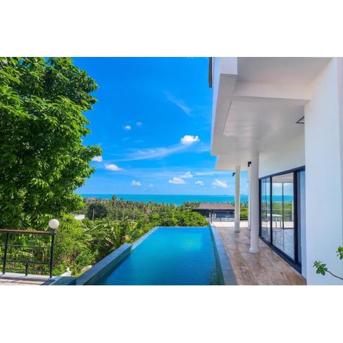 Luxury 4 bedroom 4 bathroom sea view bathtub pool villa in Bangpor Beach, Koh Samui, Thailand