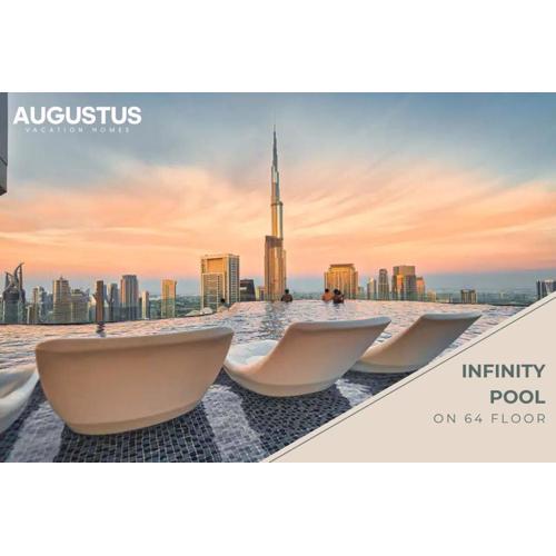 Luxury 59th Floor Apartment with Stunning Seaview & Access to Infinity Pool on 64th Floor Burj Views