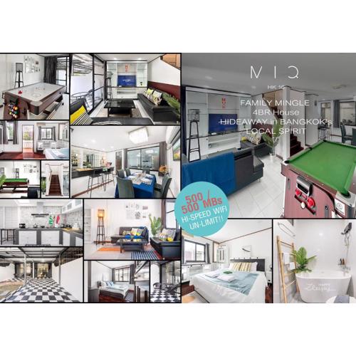 MIQ HK16 - 3BR Huai Khwang MRT with Pool Table near Jodd Fair