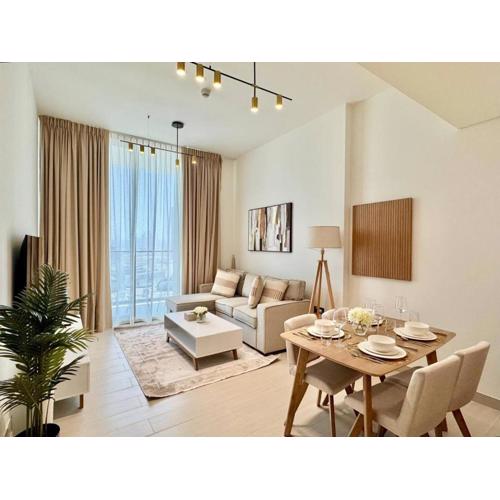Modern 1br W Calm Interiors Jvc Dubai