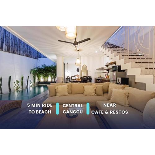 Modern 3BDR Villa - Central Canggu - Walk to Finns & Atlas Beach Club