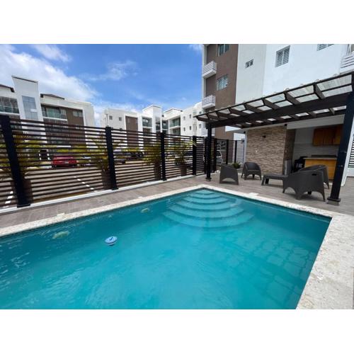 Modern Apt in Santiago w Pool, 3 Bedrooms, Air conditioner