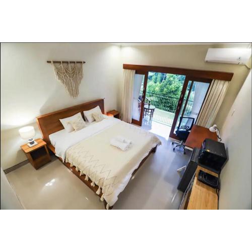 Modern Room w/ Desk, Office Chair & Kitchenette /2