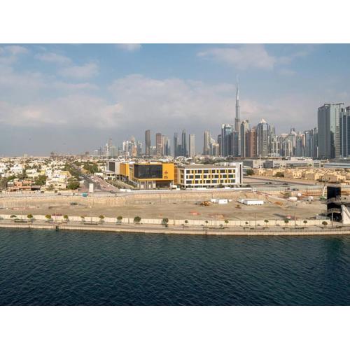 Modern Waterfront Living 2 Bed plus Maids with Burj Khalifa View
