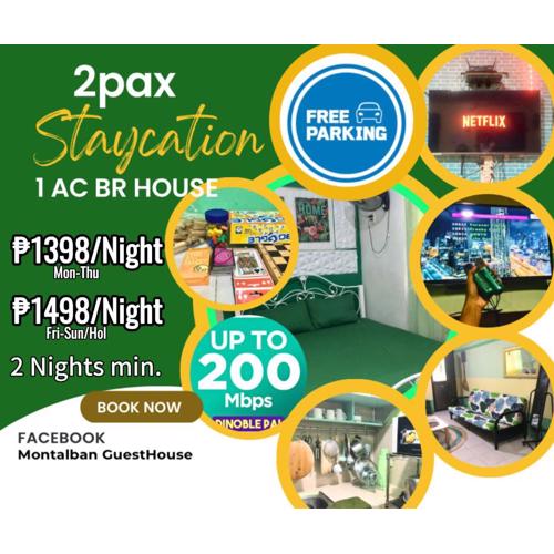 Montalban GuestHouse 1 AC Bedroom 200mbps FREE Netflix Parking Videoke Cook