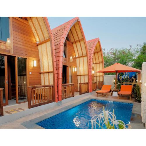 Murna Villa 2, a modern Balinese wooden house with 360 GWK view