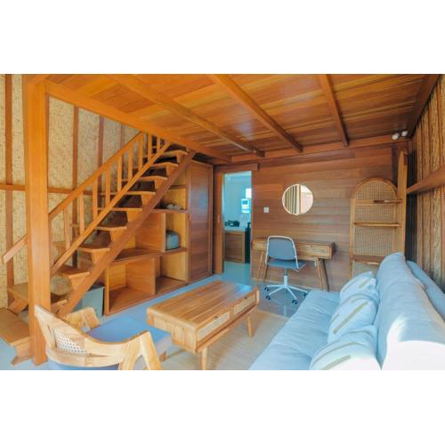 Murna Villa 3, A modern Balinese wooden house 360 GWK view