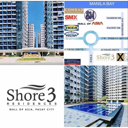 Near MOA Manila Bay Airport via NAIAX Balcony Netflix WiFi SHORE#3 Residences