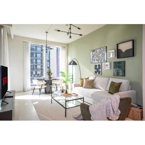 New 1BR in Creek Island with Balcony, Pool & Gym