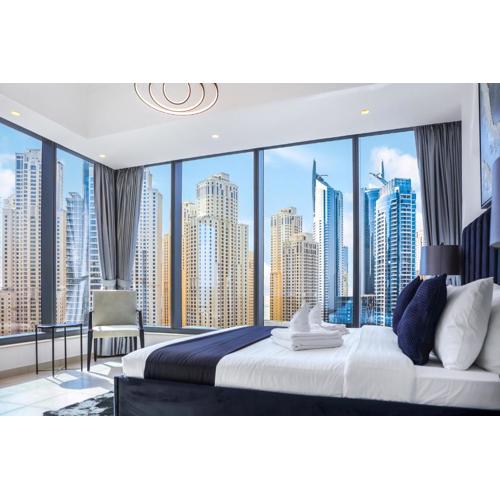 Panoramic Luxe 1BR with Breathtaking Views at Dubai Marina Near JBR - Silverene Towers