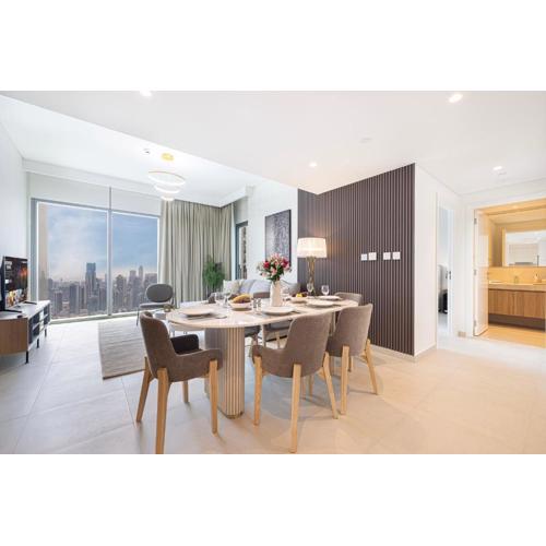 Premium 2 Bedroom High-Floor Apartment Offering Spectacular Burj Khalifa & Fountain Views, Steps Away from Dubai Mall - Downtown Dubai by Stayfinity - Max 8 Guests