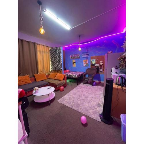 Room attached bathroom with tv