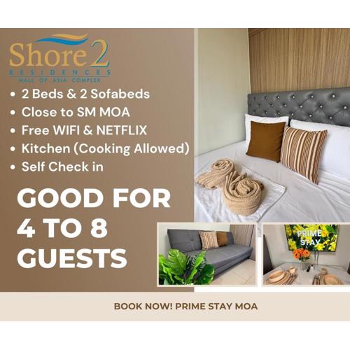 Shore 2 Residences Adjacent Room 1863 & 1864 close to SM MOA, Ocean Park & Airport by Prime Stay