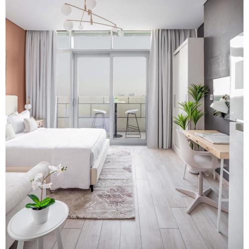 Silkhaus renovated studio with Burj Khalifa view in DIFC