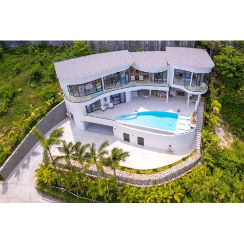 SKYLINE 9 - Spacious & Stylish LUXURY PANORAMIC SEAVIEW Villa with OUTDOOR Living & Kitchen, OUTDOOR CINEMA, PRIVATE GYM, SALT WATER POOL with JACUZZI in Plai Laem