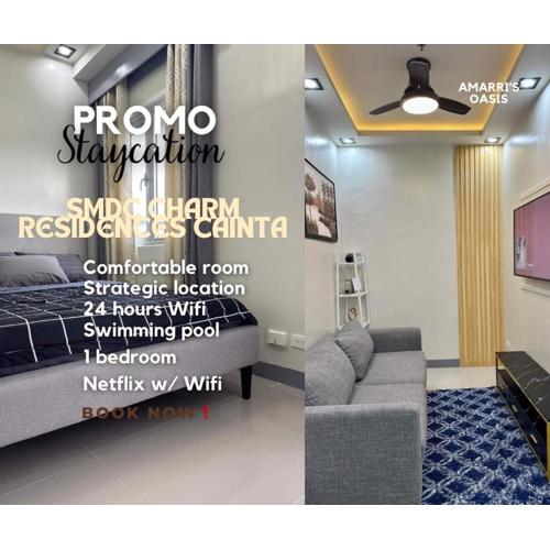 SMDC CHARM 1 bedroom condo with Netflix & Balcony
